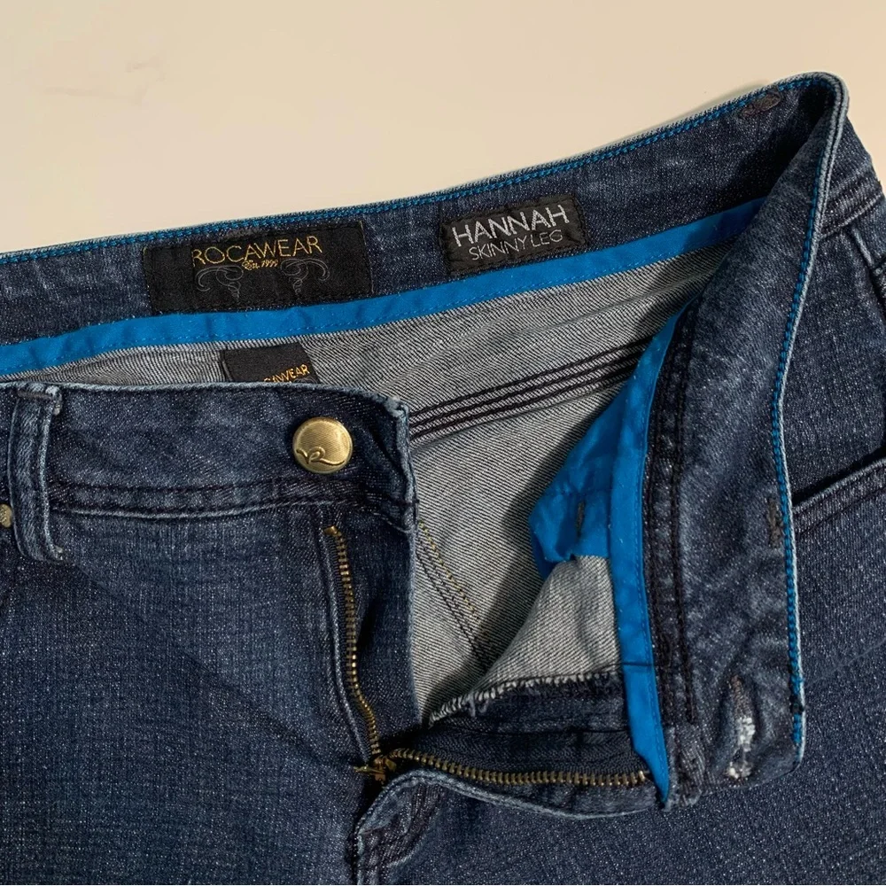 Rocawear Hannah Skinny Leg Jeans Dark Wash Mid Rise Size Juniors 13